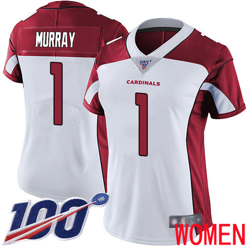 Arizona Cardinals Limited White Women Kyler Murray Road Jersey NFL Football #1 100th Season Vapor Untouchable->arizona cardinals->NFL Jersey